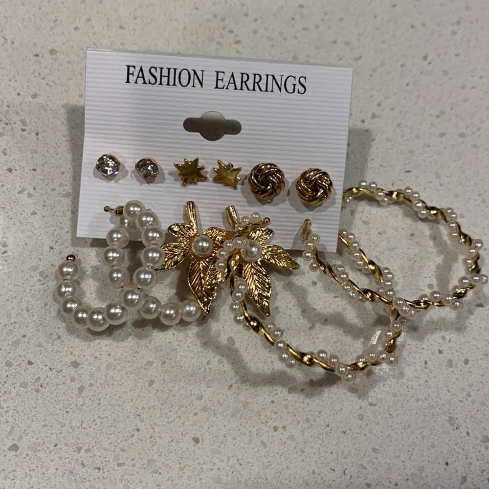 Gold and Pearl Earrings